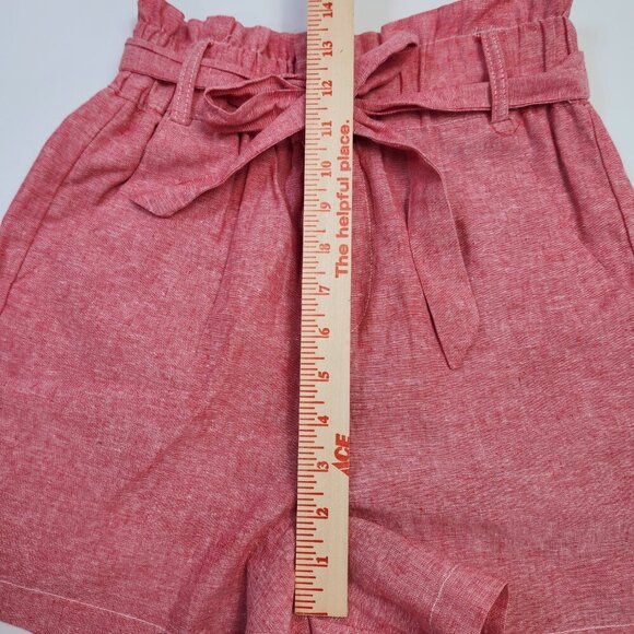 Draper James RSVP Women's Linen Blend Paperbag Short Lined Light Red XS - Picture 6 of 13